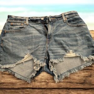 Denizen from Levi's Blue Frayed Jean Shorts